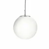 Hot Searchlight Suspension Atom, blanc opalin, verre, Ø 30 cm, E27
