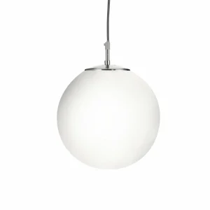 Hot Searchlight Suspension Atom, blanc opalin, verre, Ø 30 cm, E27