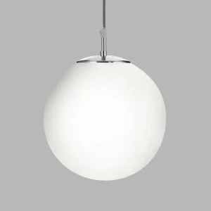 Hot Searchlight Suspension Atom, blanc opalin, verre, Ø 30 cm, E27