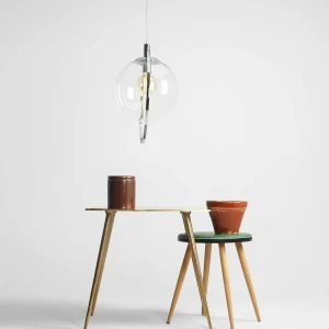 Hot ALDEX Suspension Aura, chrome, métal, verre, transparent, E27