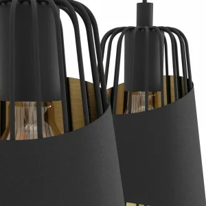 Shop EGLO Suspension Austell, longueur 76,5 cm, noir/doré, à 3 lampes