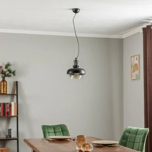 Hot Avonni Suspension AV-5064-1BSY, abat-jour métal et verre