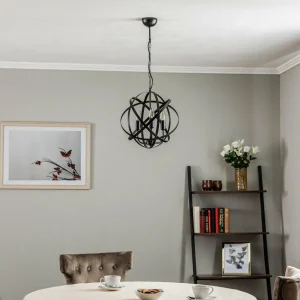 Store Avonni Suspension AV-4183-3BSY noire, à 3 lampes