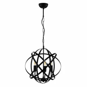 Store Avonni Suspension AV-4183-3BSY noire, à 3 lampes