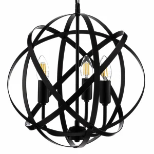 Store Avonni Suspension AV-4183-3BSY noire, à 3 lampes