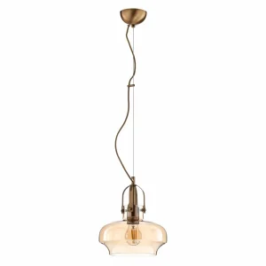 Outlet Avonni Suspension AV-5064-1E avec abat-jour verre teinté