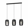 New EGLO Suspension Bajazzara, trois abat-jour en cage, noir