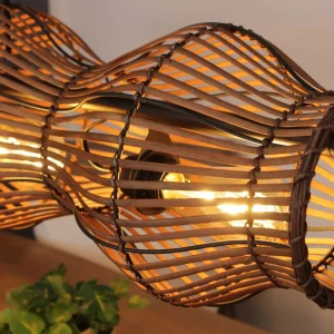 Online Eco-Light Suspension Bamboo, marron, à 4 lampes