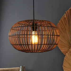 New Eco-Light Suspension Bamboo, marron, hauteur 25 cm, Ø 40 cm
