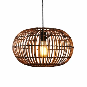 New Eco-Light Suspension Bamboo, marron, hauteur 25 cm, Ø 40 cm