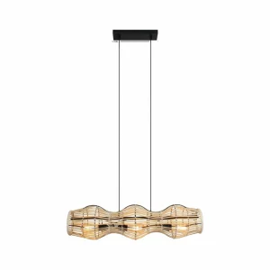 Best Sale Eco-Light Suspension Bamboo, naturel, à 3 lampes