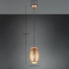 Store Reality Leuchten Suspension Bidar, Ø 15 cm, brun café, métal