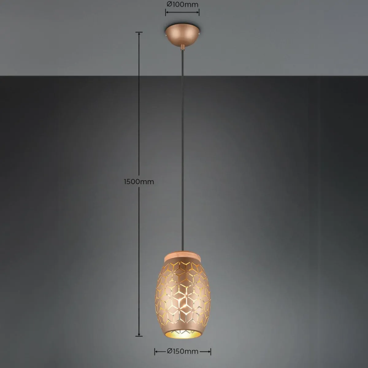 suspension_bidar___cm_brun_caf_mtal_0.webp Store Reality Leuchten Suspension Bidar, Ø 15 cm, brun café, métal