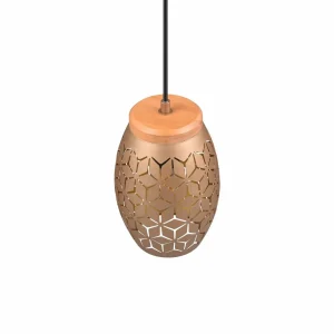 Store Reality Leuchten Suspension Bidar, Ø 15 cm, brun café, métal