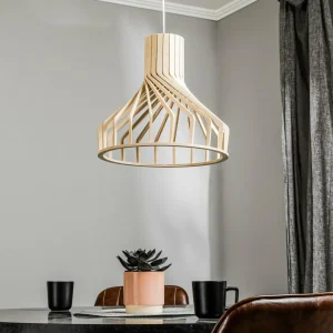 Flash Sale Nowodvorski Lighting Suspension Bio S avec abat-jour en bois, GU10
