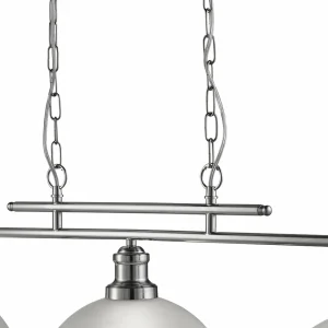New Searchlight Suspension Bistro à 3 lampes, argenté