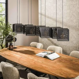 Shop Zijlstra Suspension Block, noir, 160 x 30 cm, métal, à 8 lampes