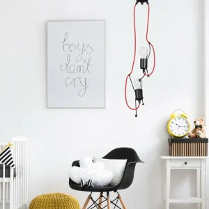 Best Sale EMIBIG LIGHTING Suspension Bobi 2 en noir, câble rouge, à 2 lampes