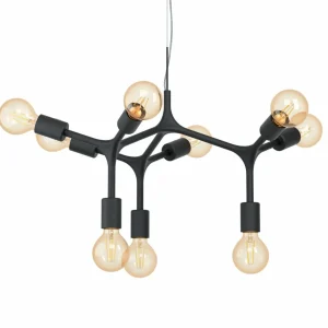 Outlet EGLO Suspension Bocadella 1 en noir, à 9 lampes