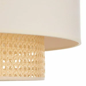 Sale Duolla Suspension Boho Ø 60 cm 1 lampe écru-blanc/rotin