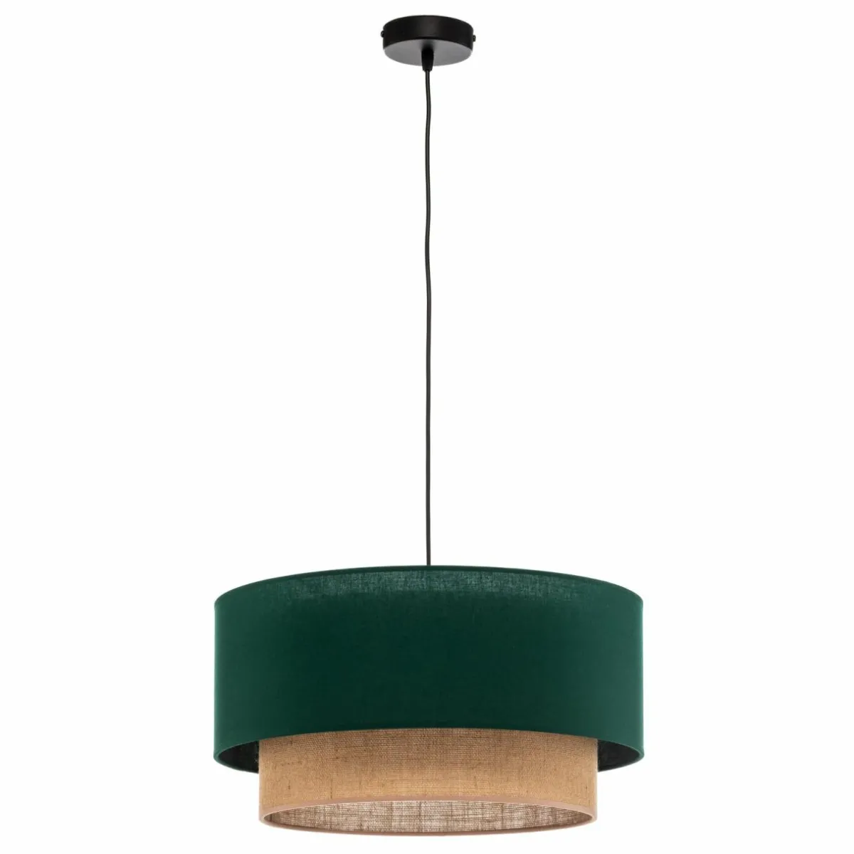 suspension_boho__cm__lampe_vertejute_1.webp Cheap Duolla Suspension Boho Ø 45 cm 1 lampe verte/jute