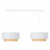 Discount Duolla Suspension Boho 2 lampes tissu crème-blanc/rotin