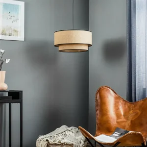 Online Duolla Suspension Boho jute & black Ø45cm 1 lampe