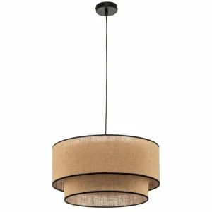 Online Duolla Suspension Boho jute & black Ø45cm 1 lampe