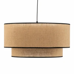 Online Duolla Suspension Boho jute & black Ø45cm 1 lampe
