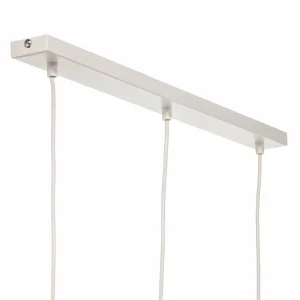 Best Sale TK Lighting Suspension Boho linéaire à 3 lampes blanche/rotin