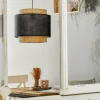 Outlet TK Lighting Suspension Boho, noire/rotin Ø 38 cm