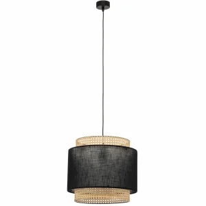 Outlet TK Lighting Suspension Boho, noire/rotin Ø 38 cm