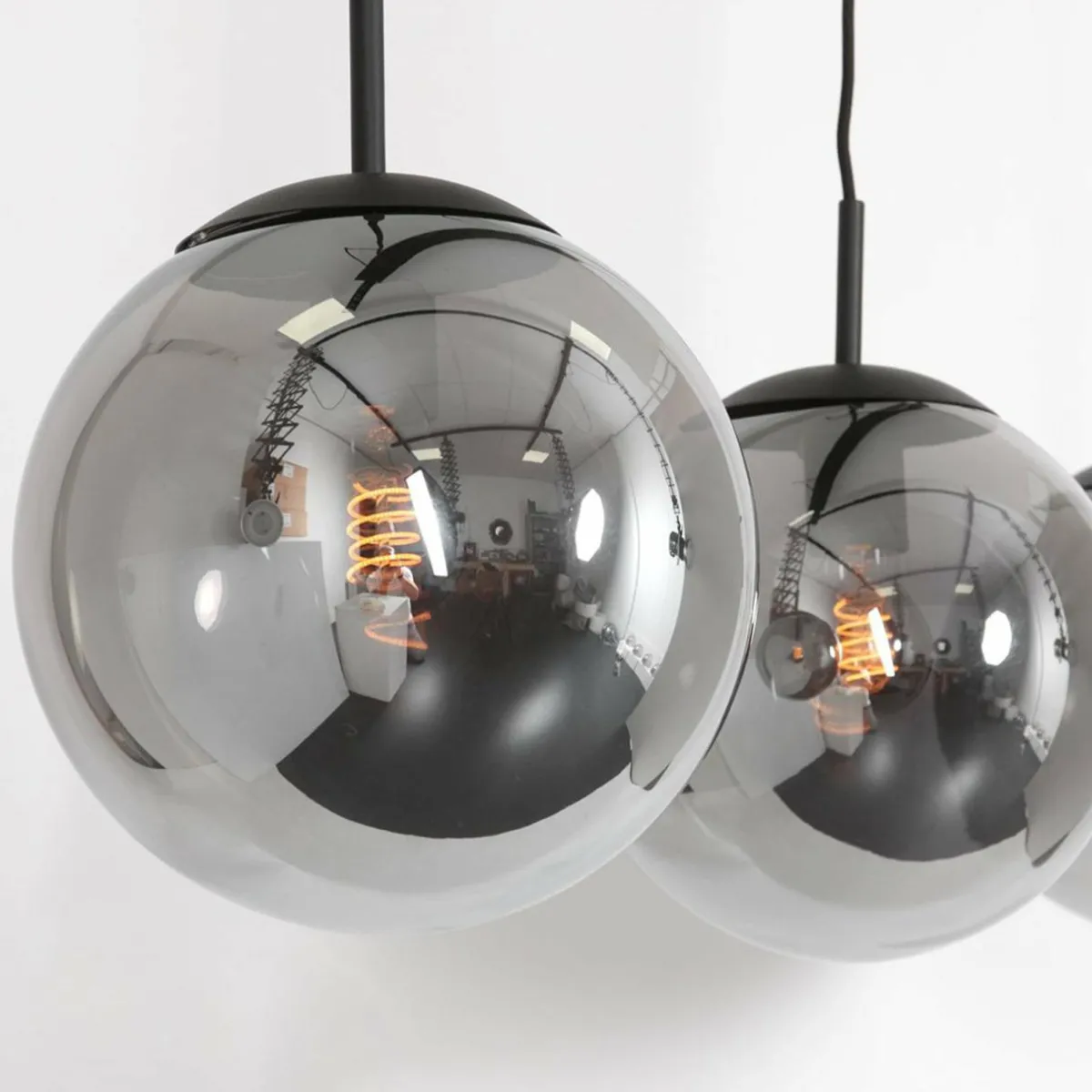 suspension_bollique__lampes_longue_noire_verre_2.webp Cheap Steinhauer Suspension Bollique, 3 lampes, longue, noire, verre