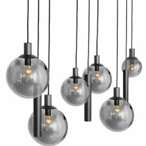 Discount Steinhauer Suspension Bollique, noir, 9 lampes long, verre, métal