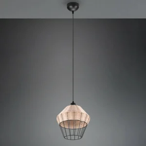 Clearance Reality Leuchten Suspension Borka, à 1 lampe, Ø 30 cm, Natur