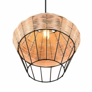 Clearance Reality Leuchten Suspension Borka, à 1 lampe, Ø 30 cm, Natur