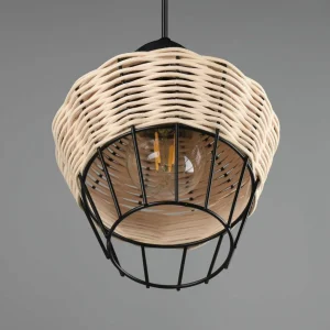 Outlet Reality Leuchten Suspension Borka, à 1 lampe, Ø 17,5 cm, Nature
