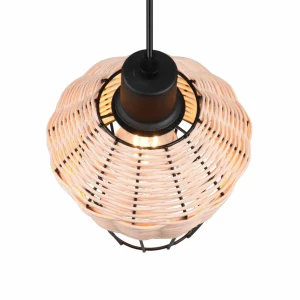 Outlet Reality Leuchten Suspension Borka, à 1 lampe, Ø 17,5 cm, Nature