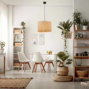 Best Sale Briloner Suspension Borra, à 1 lampe, couleur naturelle, paille, Ø 40 cm