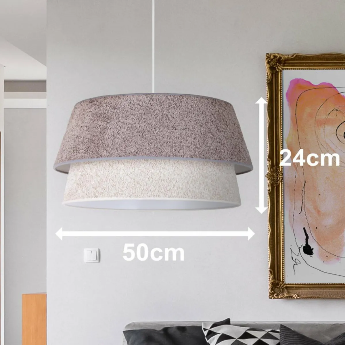 suspension_boucle__cm_grisecru_2.webp Store Euluna Suspension Boucle, Ø 50 cm, grise/écru