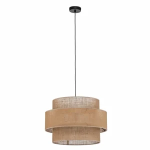 Hot TK Lighting Suspension Calisto, Jute, brun naturel, à 1 lampe, Ø 50 cm