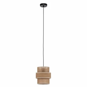 Best TK Lighting Suspension Calisto, Jute, brun naturel, à 1 lampe, Ø 20 cm