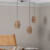 Sale TK Lighting Suspension Calisto, Jute, brun naturel, 3 lampes, décentrée
