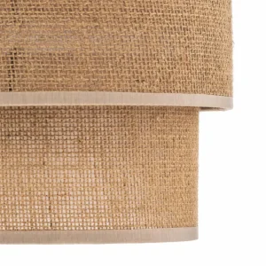 Sale TK Lighting Suspension Calisto, Jute, brun naturel, 3 lampes, décentrée