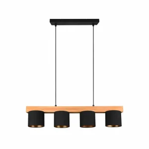 Cheap Reality Leuchten Suspension Cameron, à quatre lampes, noire