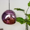 Outlet Eco-Light Suspension Canopus, violet, Ø 36 cm, verre, E27
