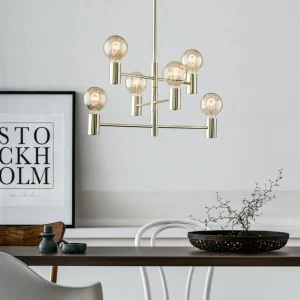 Online Markslöjd Suspension Capital, laiton, à 6 lampes
