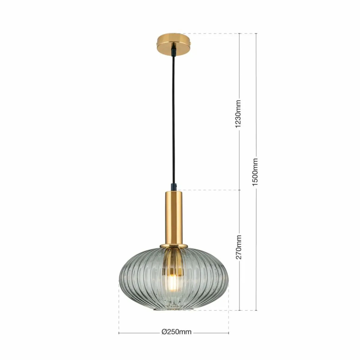suspension_carneval_laiton_vieilligris_fume___cm_verre_0.webp Best Sale ORION Suspension Carneval, laiton vieilli/gris fumée, Ø 25 cm, verre