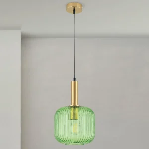 Cheap ORION Suspension Carneval, laiton vieilli/vert, Ø 20 cm, verre