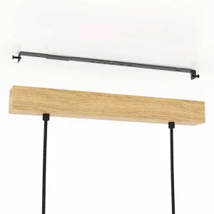 Shop EGLO Suspension Castralvo, longueur 97,5 cm, noir, 3 lampes à 5 lampes, tissu